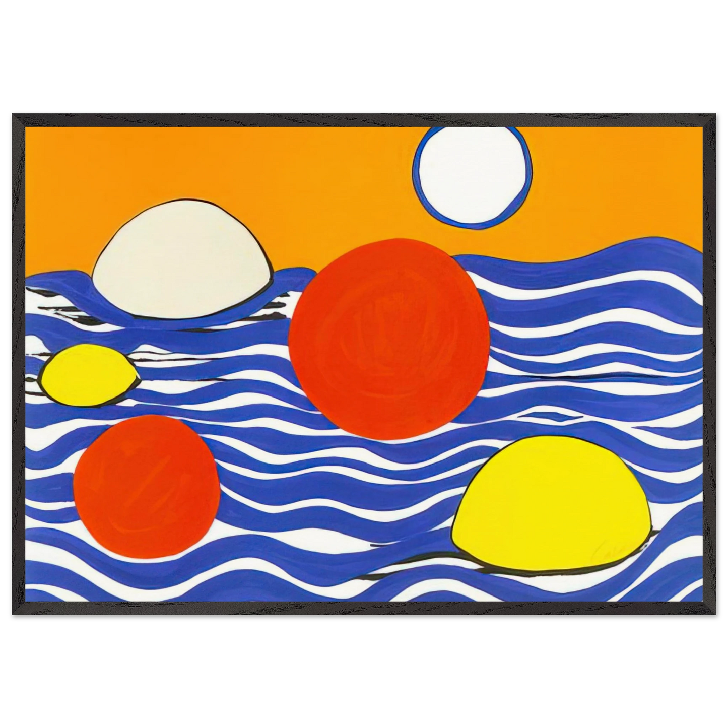 WAVES 1973 - Alexander Calder Framed Art Print – Black Wooden Frame - Default Title - -Framed Art Print
