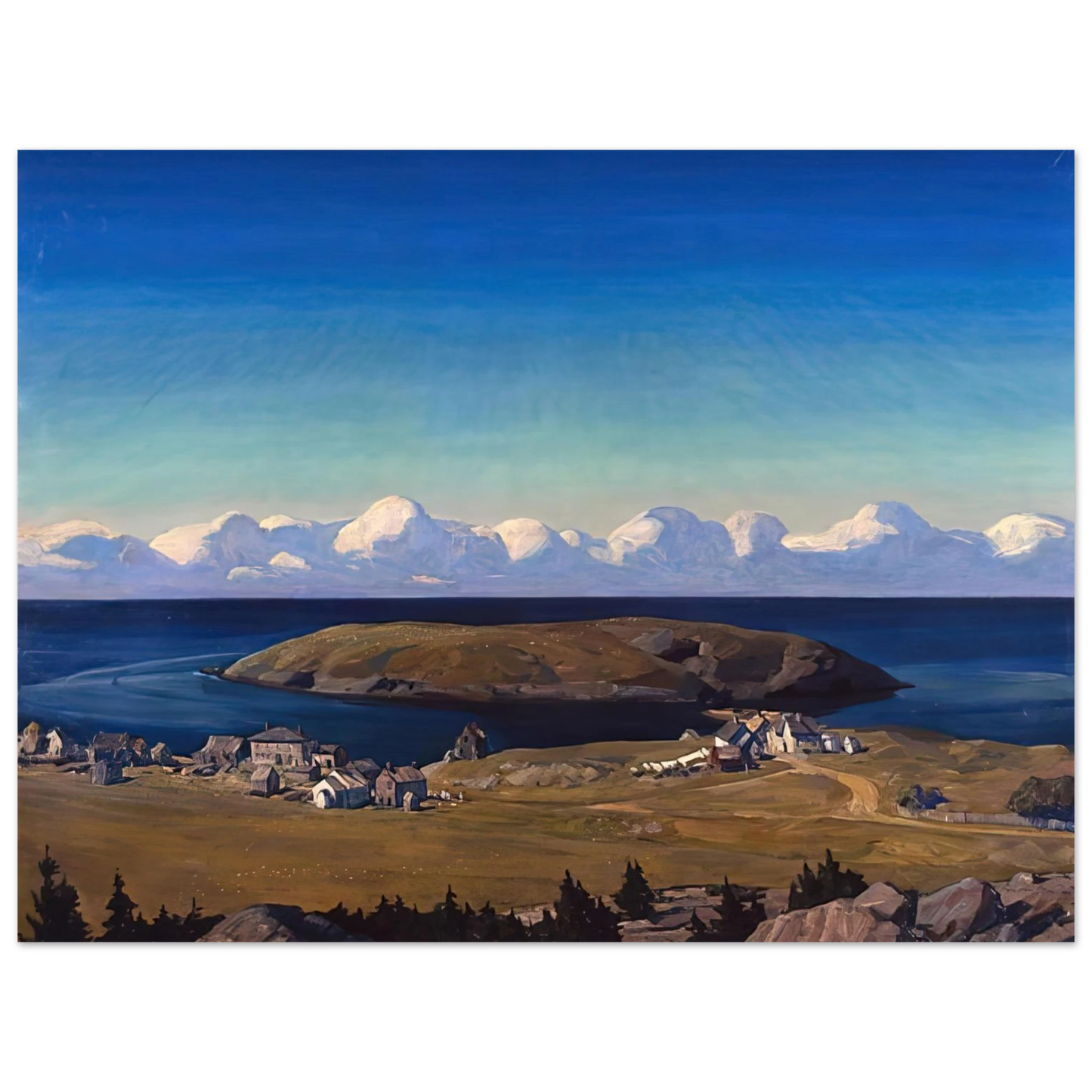 Rockwell Kent - Island Village, Coast of Maine Fine Art Poster - Default Title