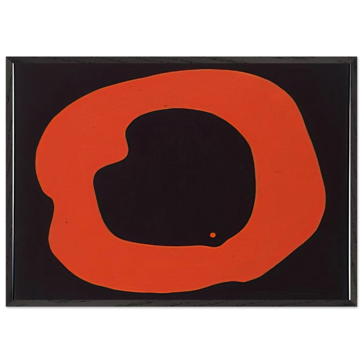 Untitled - Art Informel Minimalism - Jiro Yoshihara 70x100 cm / 28x40 inches Framed Art Print – Black Wooden Frame