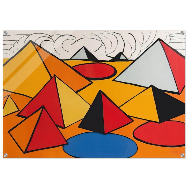 PRYAMIDS AND CLOUDS 1970 - Alexander Calder Acrylic Print - 70x100 cm / 28x40″ inches