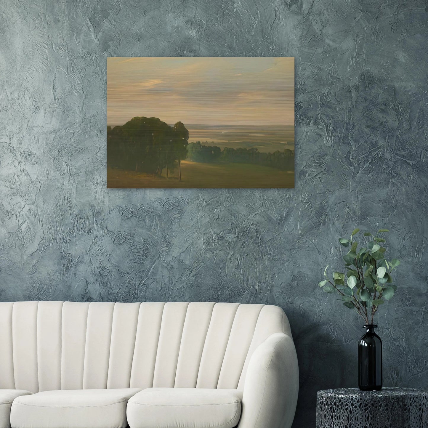 Eucalyptus Grove in a Vast Landscape - Tonalism - Xavier Martinez Brushed Aluminum Print - 70x100 cm / 28x40 inches | Xavier Martinez Aluminum Print | Xavier Martinez Prints