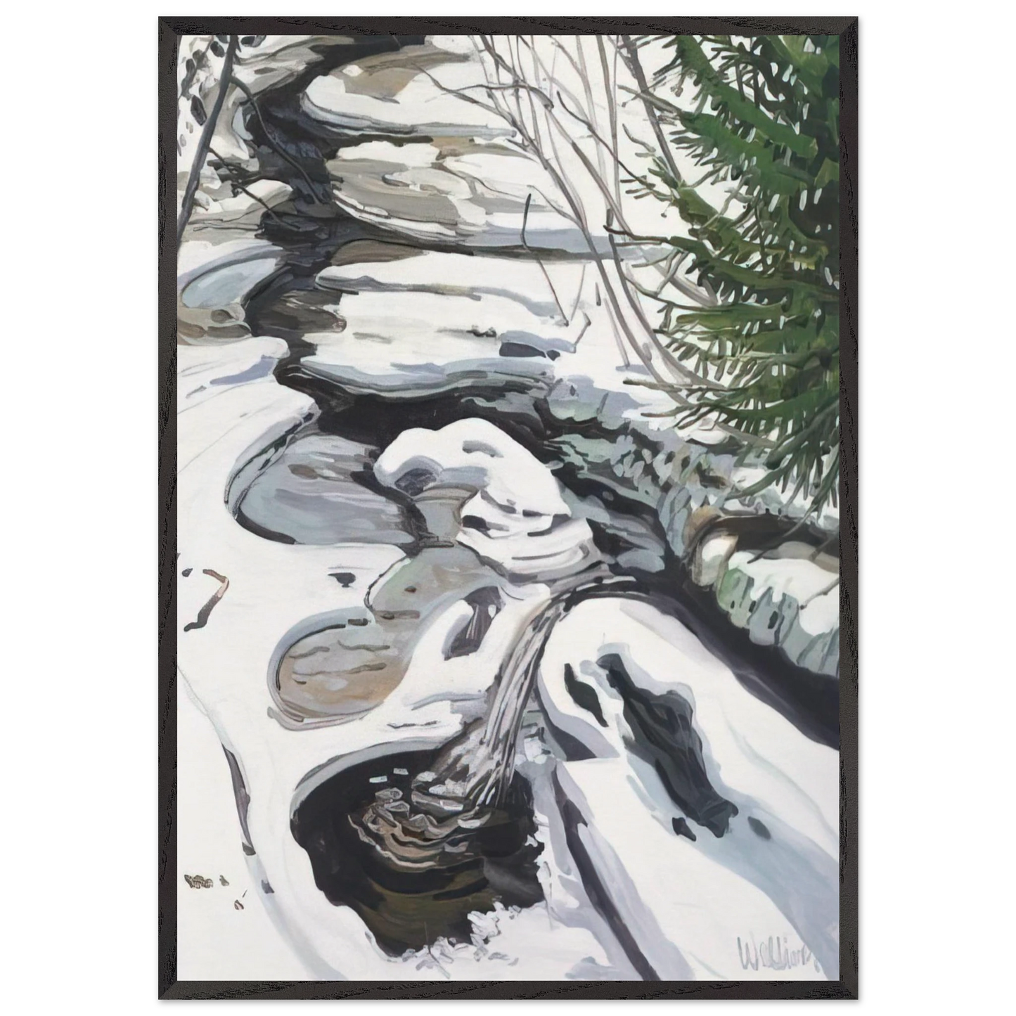 Study for Head of Passagassawaukeg - 1992 - Neil Welliver 70x100 cm / 28x40 inches Framed Art Print – Black Wooden Frame