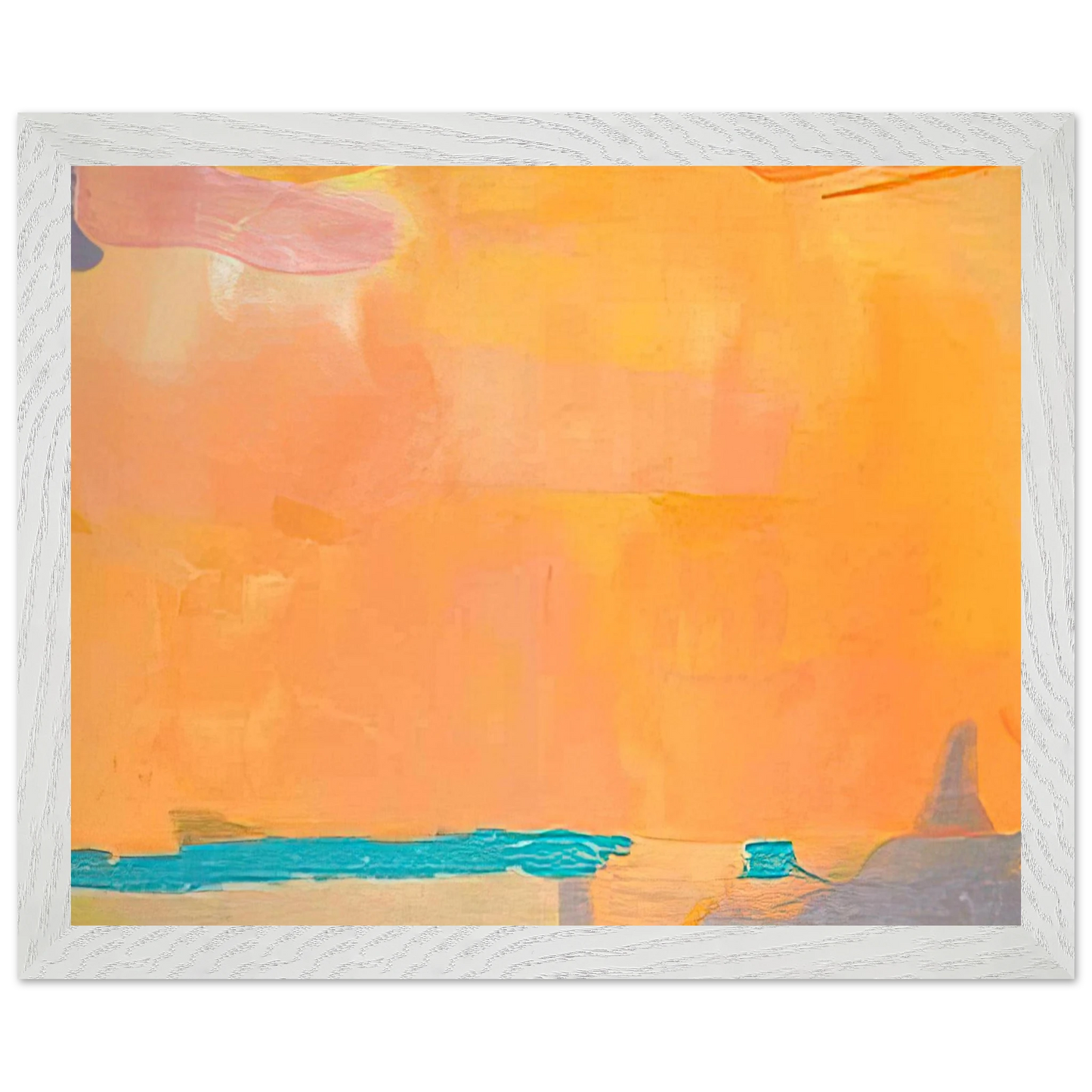 Helen Frankenthaler - Royal Fireworks - 1975 Wall art - 28x43 cm / XL (11x17 inches) - Premium Wooden Framed Poster With Fine Art Paper - White frame