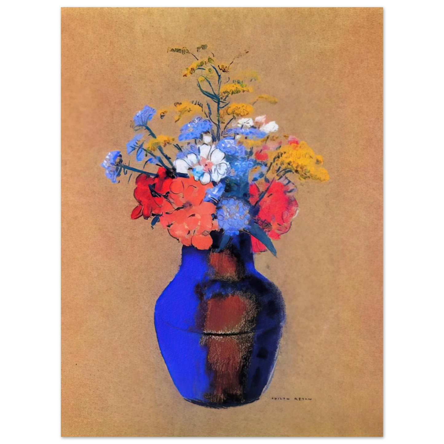 Odilon Redon - WILD FLOWERS IN A VASE Fine Art Poster - Default Title