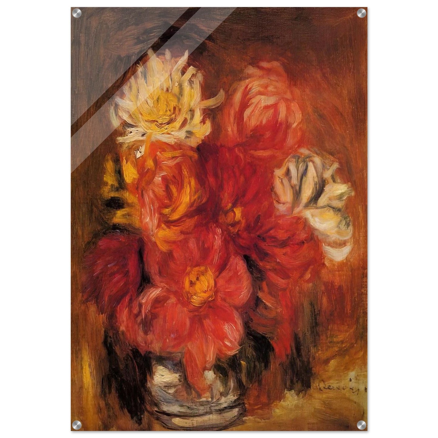 Dahlias - Pierre-Auguste Renoir Acrylic Print - 70x100 cm / 28x40″ inches