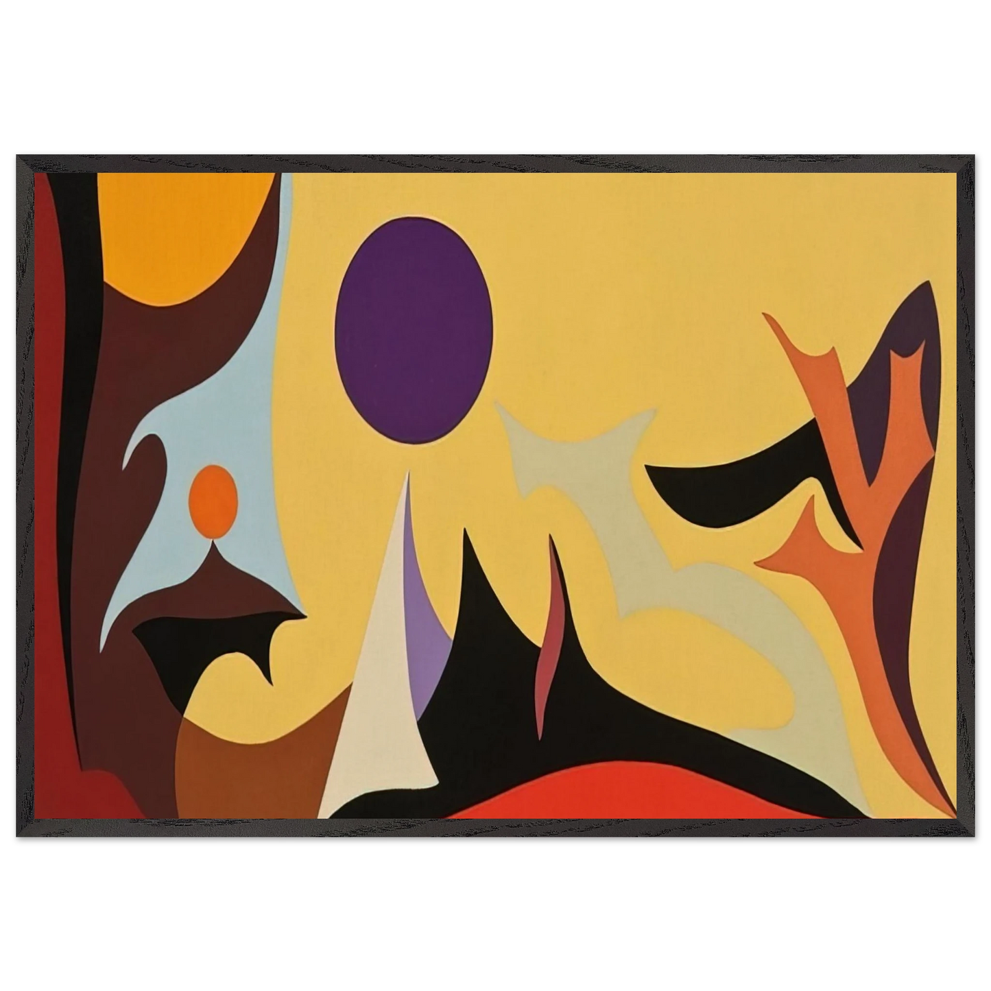 Yellow Landscape - 1953 - Karl Benjamin Framed Art Print – Black Wooden Frame - Default Title - -Framed Art Print