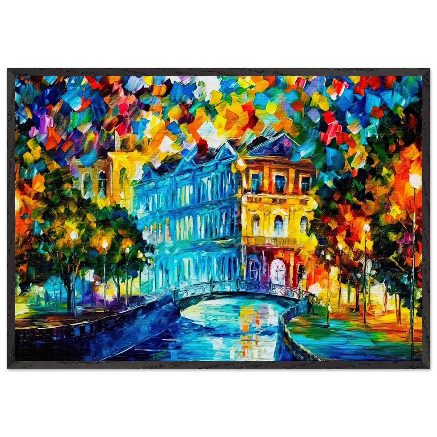 Leonid Afremov N12 - Leonid Afremov 70x100 cm / 28x40 inches Framed Art Print – Black Wooden Frame