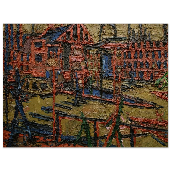 Frank Auerbach - BEHIND CAMDEN TOWN STATION SUMMER EVENING 75x100 cm / 30x40inches Fine Art Poster