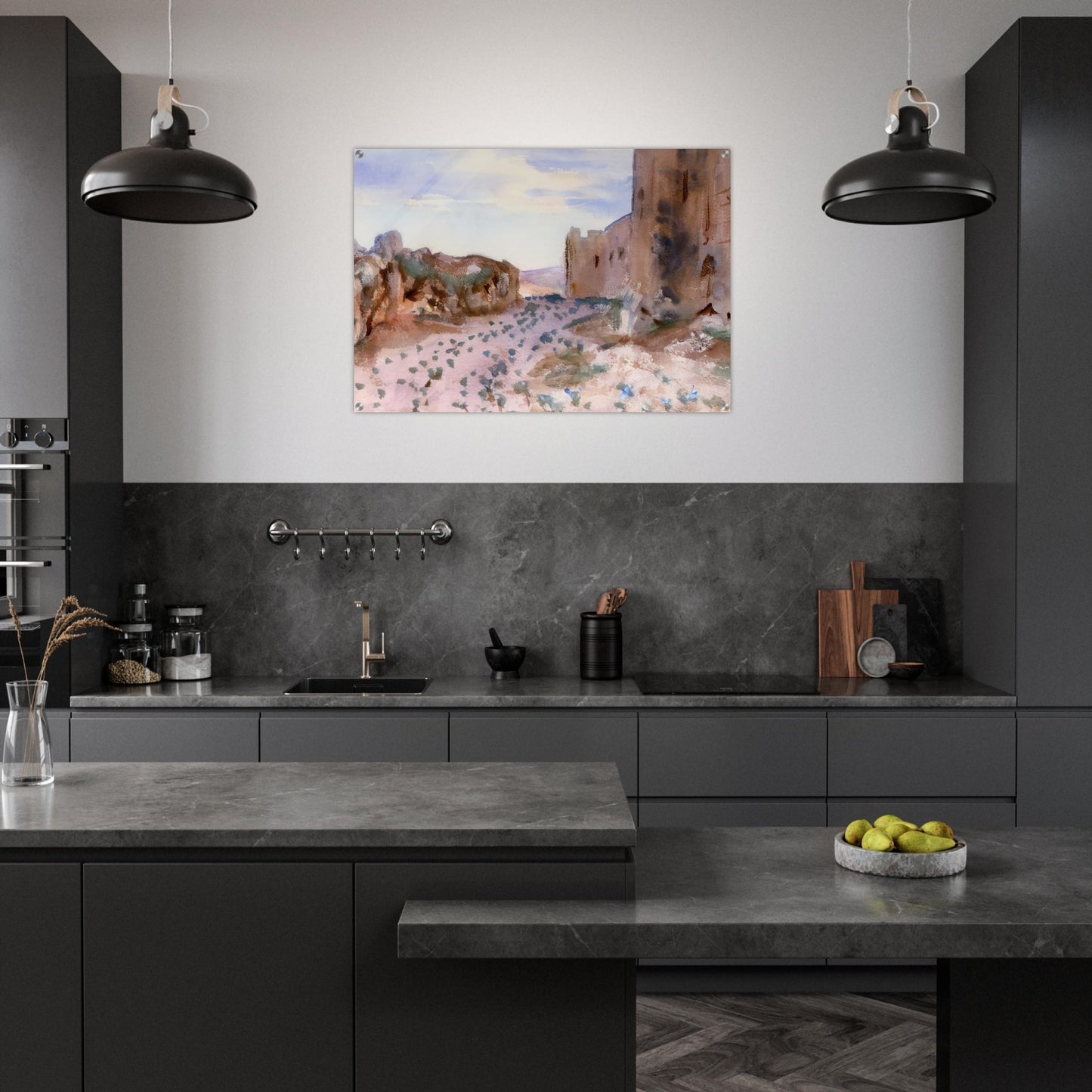 Fortress, Roads and Rocks - John Singer Sargent Acrylic Print - 70x100 cm / 28x40″ inches