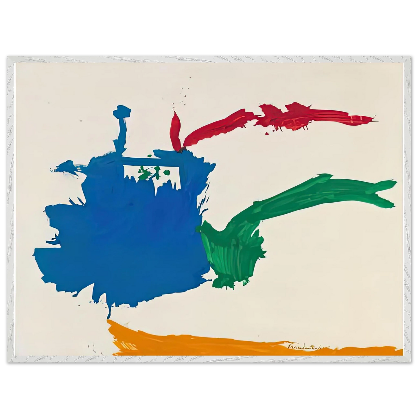 Helen Frankenthaler - Italian Beach, 1960- Wall Art - 60x80 cm / 24x32 inches - Premium Wooden Framed Poster With Fine Art Paper - White frame