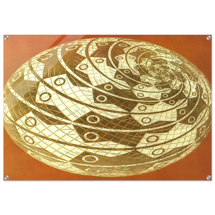 SPHERE SURFACE WITH FISHES COLOUR - MC Escher Acrylic Print - 70x100 cm / 28x40″ inches | Maurits Cornelis Escher Prints