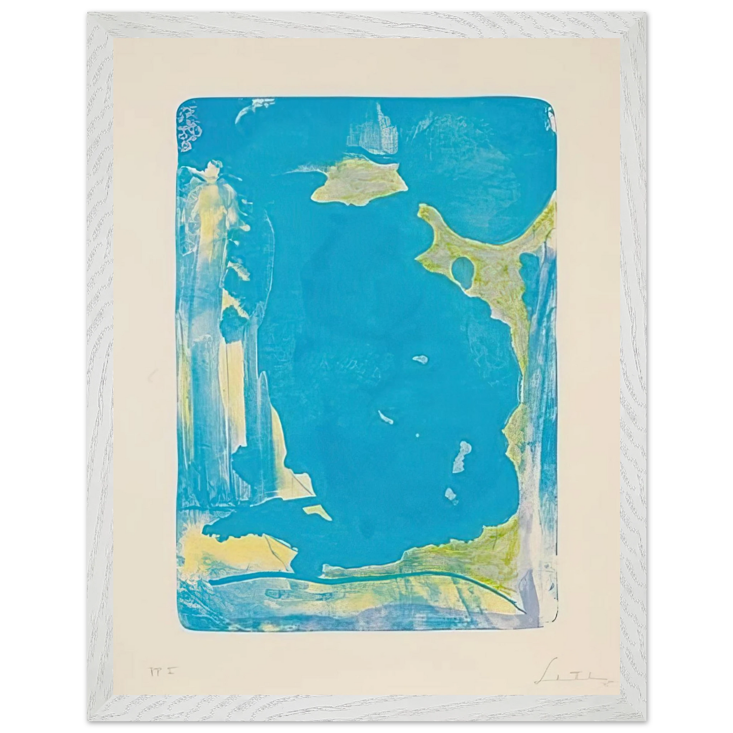 Helen Frankenthaler - Reflections IV - 1995 Wall art - 30x40 cm / 12x16 Inches - Premium Wooden Framed Poster With Fine Art Paper - Black frame