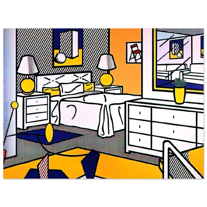 Roy Lichtenstein - INTERIOR WITH MOBILE 1992 75x100 cm / 30x40inches Fine Art Poster