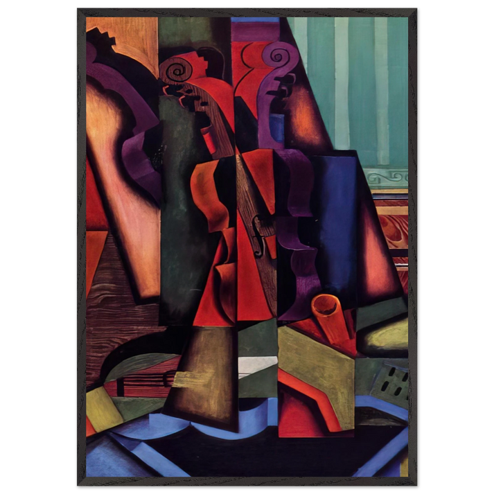 VIOLIN AND GUITAR 1913 - Juan Gris 70x100 cm / 28x40 inches Framed Art Print – Black Wooden Frame