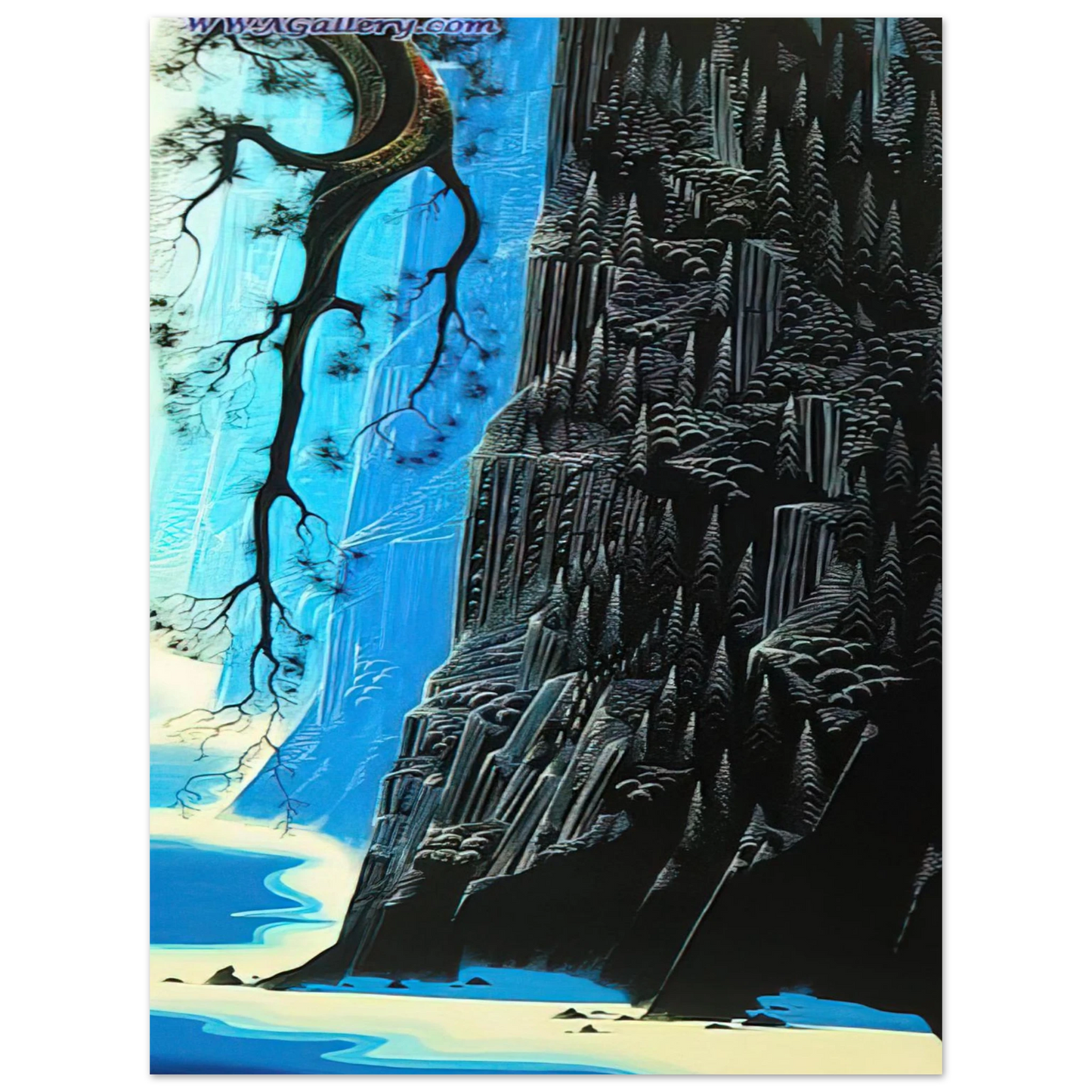 Eyvind Earle - Cliffs Ascending Fine Art Poster - Default Title