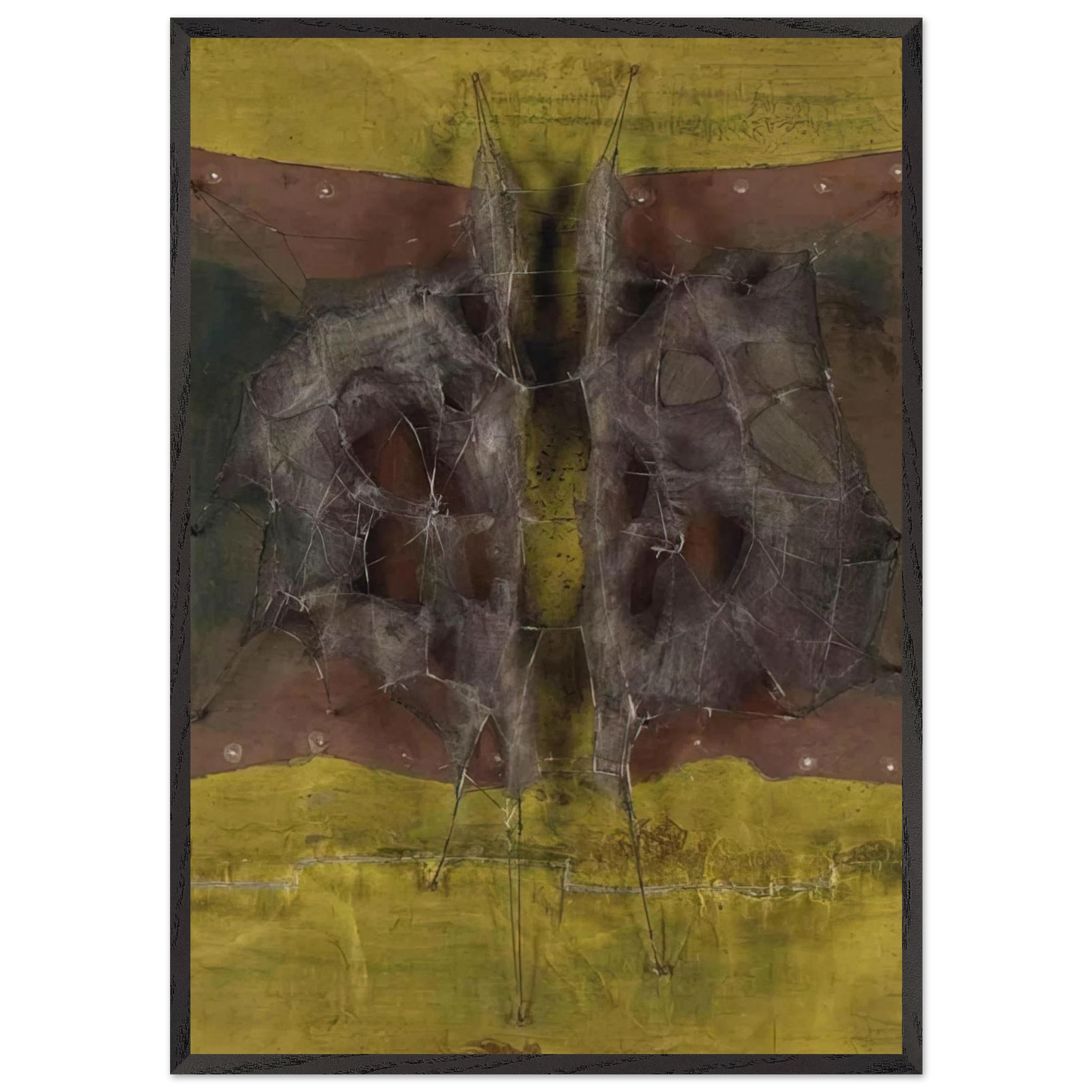 Metamorphosis Medieval - 1961 - Manuel Rivera 70x100 cm / 28x40 inches Framed Art Print – Black Wooden Frame