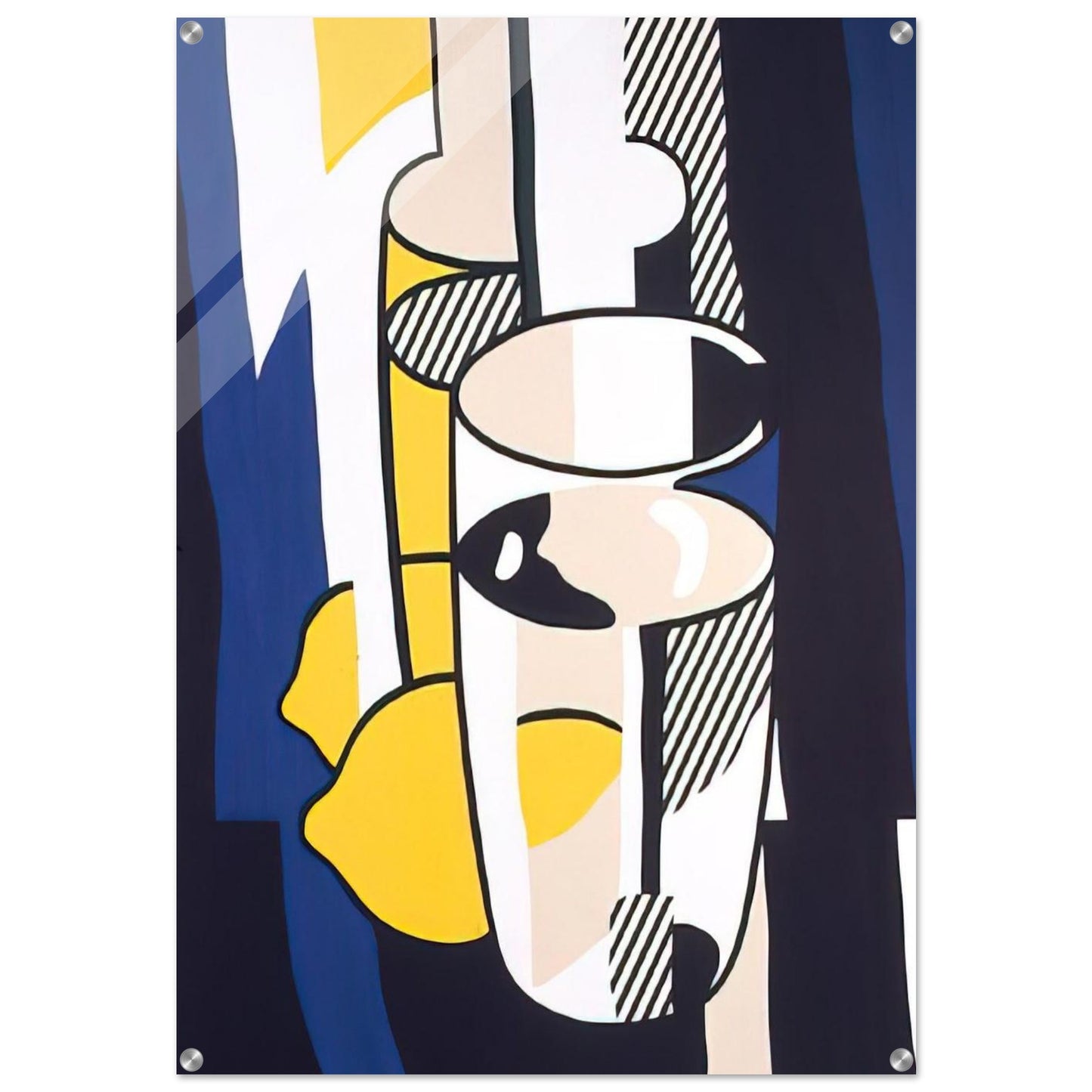GLASS AND LEMON IN A MIRROR 1974 - Roy Lichtenstein Acrylic Print - 70x100 cm / 28x40″ inches