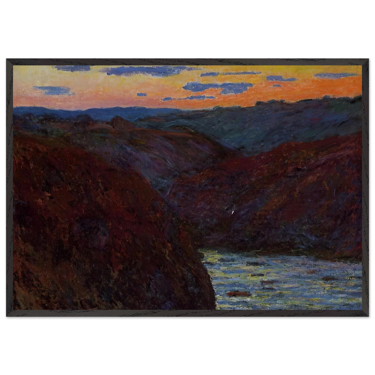 Valley of the Creuse Sunset - claude monet Framed Art Print – Black Wooden Frame - Default Title - -Framed Art Print