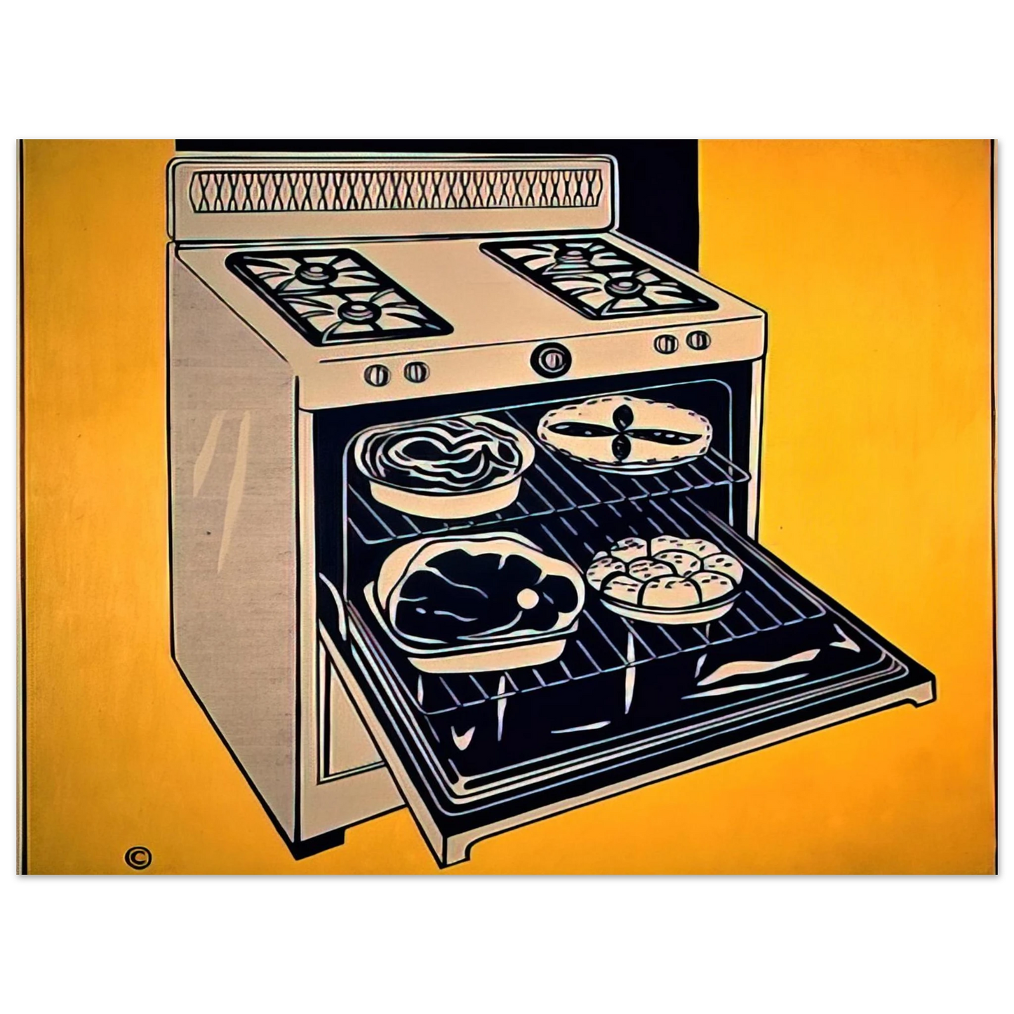 Roy Lichtenstein - KITCHEN RANGE 1962 Fine Art Poster - Default Title