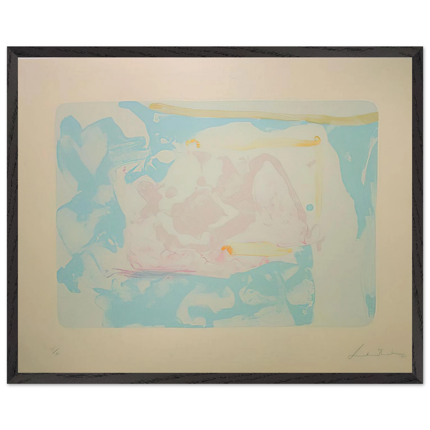 Helen Frankenthaler - Reflections III - 1995 Wall art - 20x25 cm / 8x10 inches - Premium Wooden Framed Poster With Fine Art Paper - Wood frame