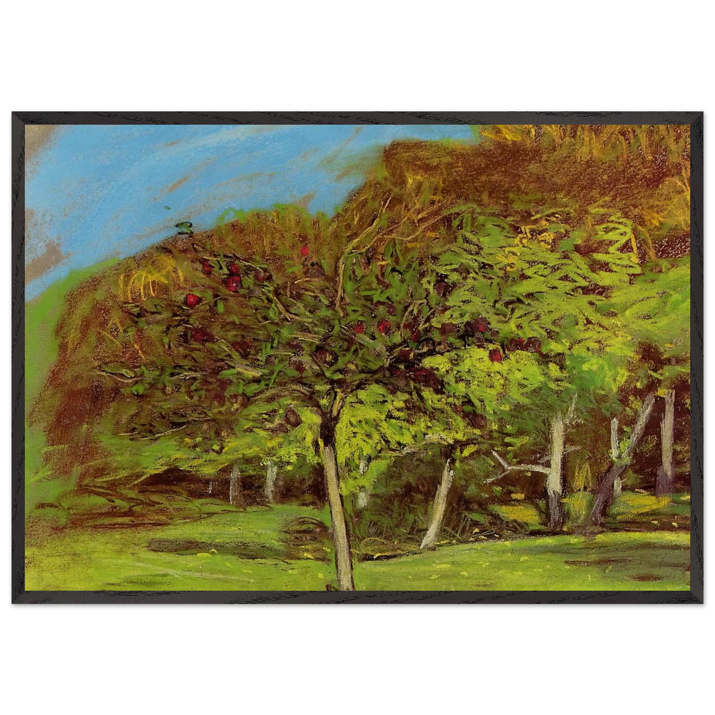 Fruit Trees - claude monet Framed Art Print – Black Wooden Frame - Default Title - -Framed Art Print