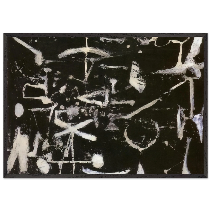 Untitled - Art Informel N2 - Jiro Yoshihara 70x100 cm / 28x40 inches Framed Art Print – Black Wooden Frame