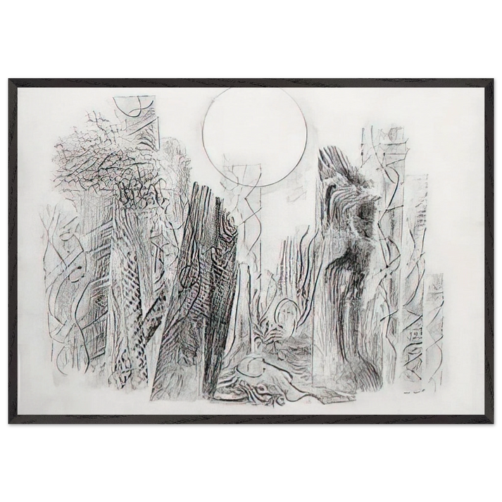 Petrified Forest - Max Ernst 70x100 cm / 28x40 inches Framed Art Print – Black Wooden Frame
