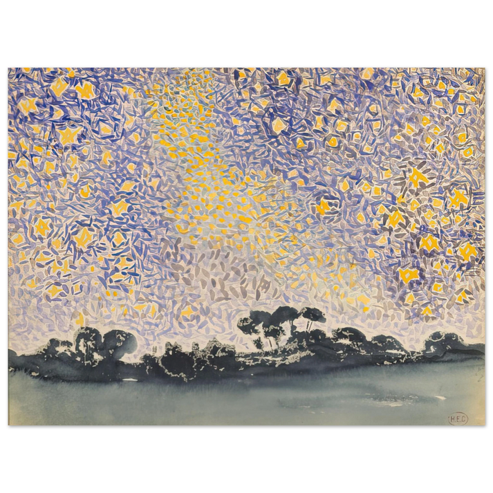 Henri-Edmond Cross - Landscape with Stars 75x100 cm / 30x40inches Fine Art Poster