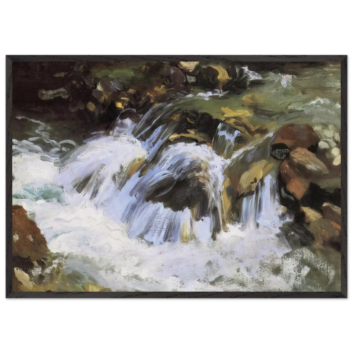 A Mountain Stream Tyrol - John Singer Sargent 70x100 cm / 28x40 inches Framed Art Print – Black Wooden Frame