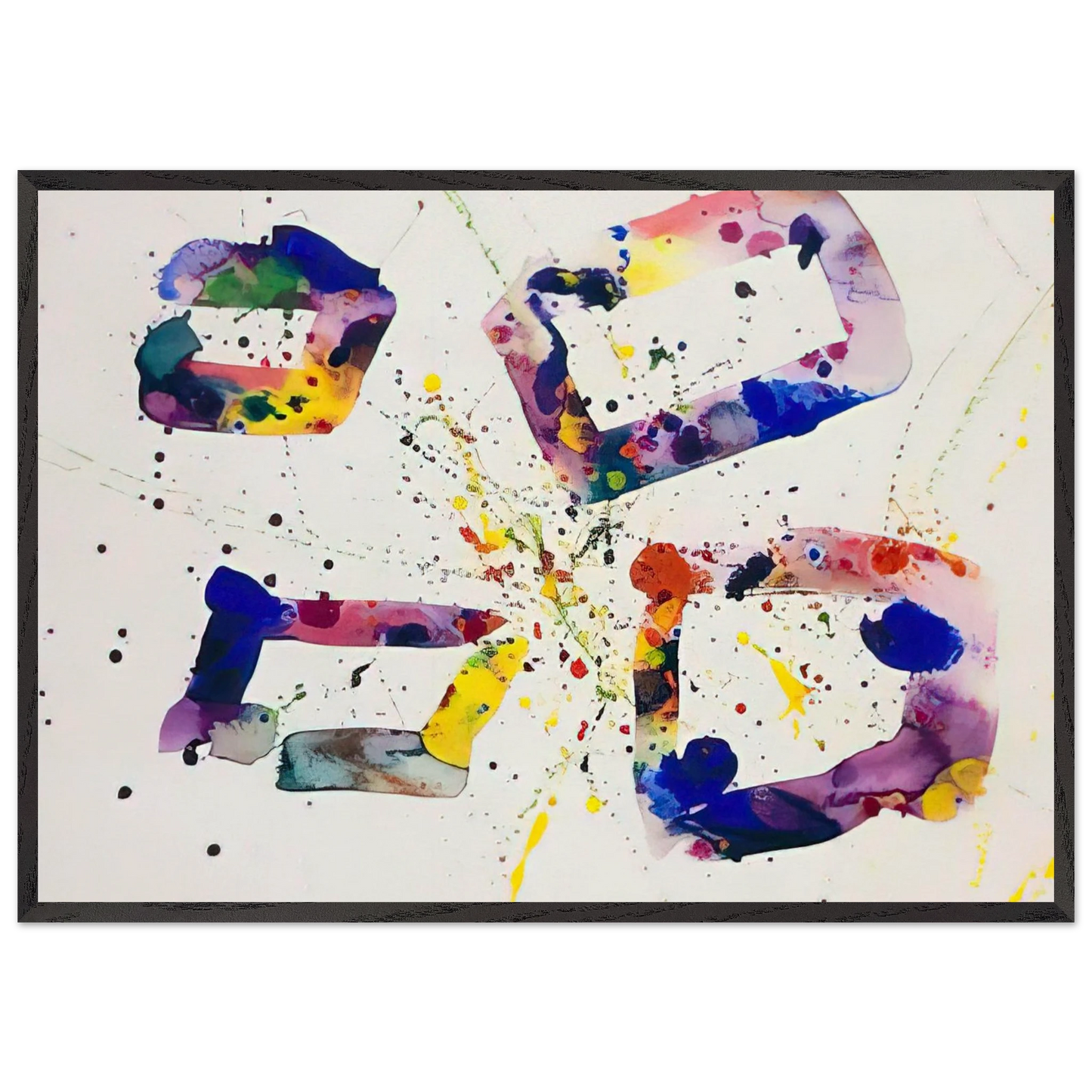 Untitled SF74-189 - Sam Francis Framed Art Print – Black Wooden Frame - Default Title - -Framed Art Print