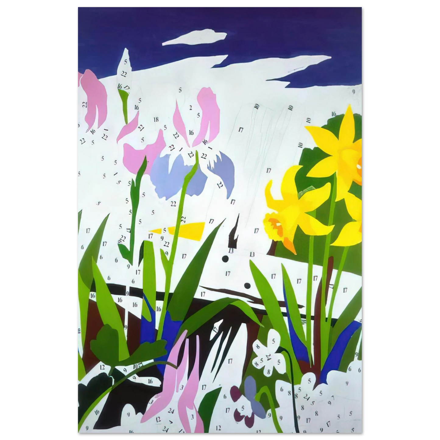 Andy Warhol - Do It Yourself Flowers Fine Art Poster - 75x100 cm / 30x40 inches