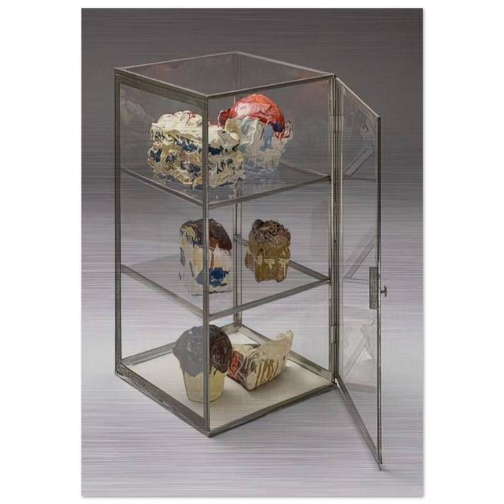 PASTRY CASE 1961 - Claes Oldenburg Brushed Aluminum Print - 70x100 cm / 28x40 inches | Claes Oldenburg Aluminum Print | Claes Oldenburg Prints