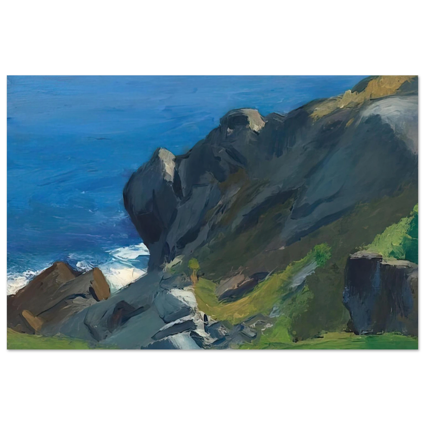 Edward Hopper - Rocky Shore and Sea Fine Art Poster - 40x60 cm / 16x24 inches