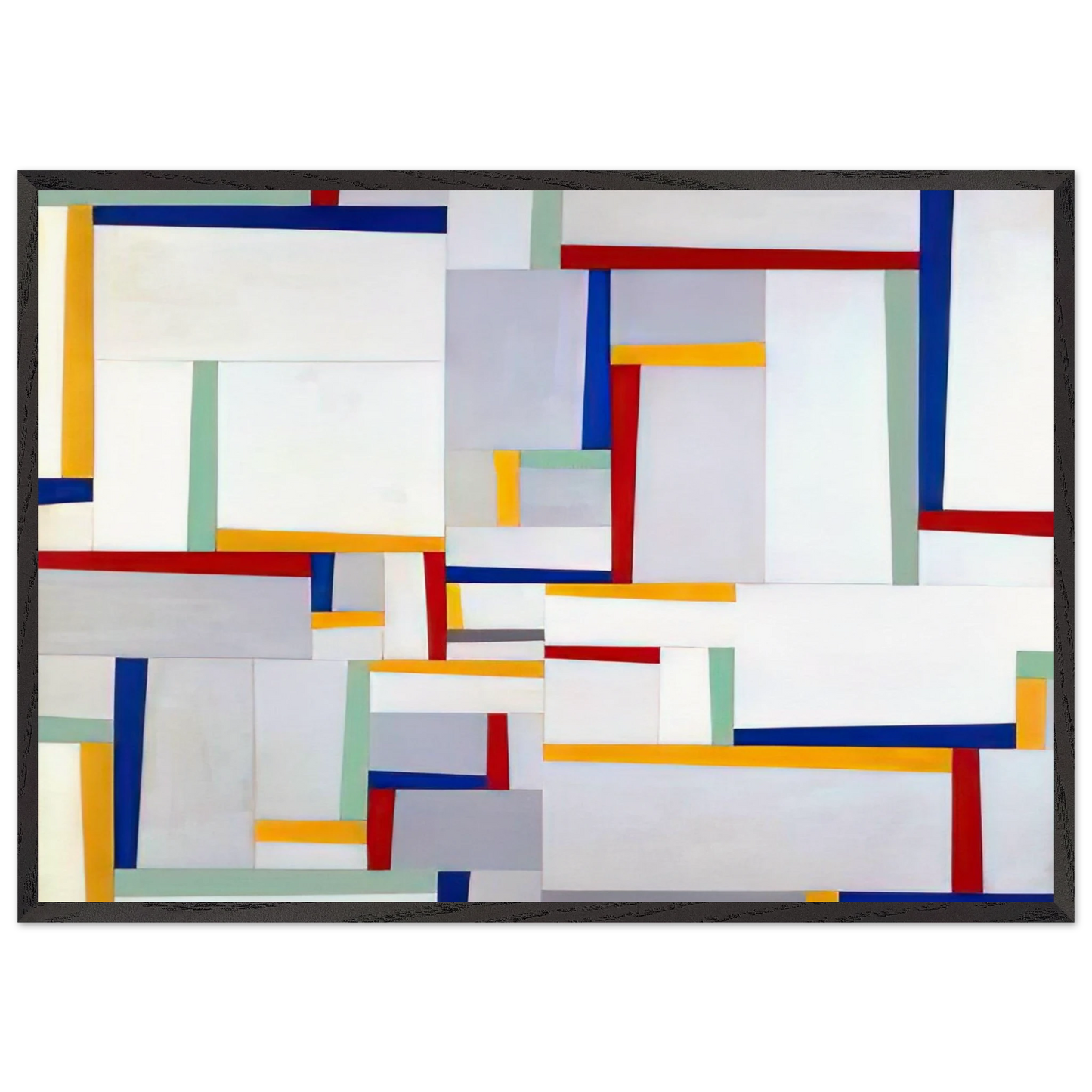 Relational Painting 9 - 1946 - Fritz Glarner Framed Art Print – Black Wooden Frame - Default Title - -Framed Art Print