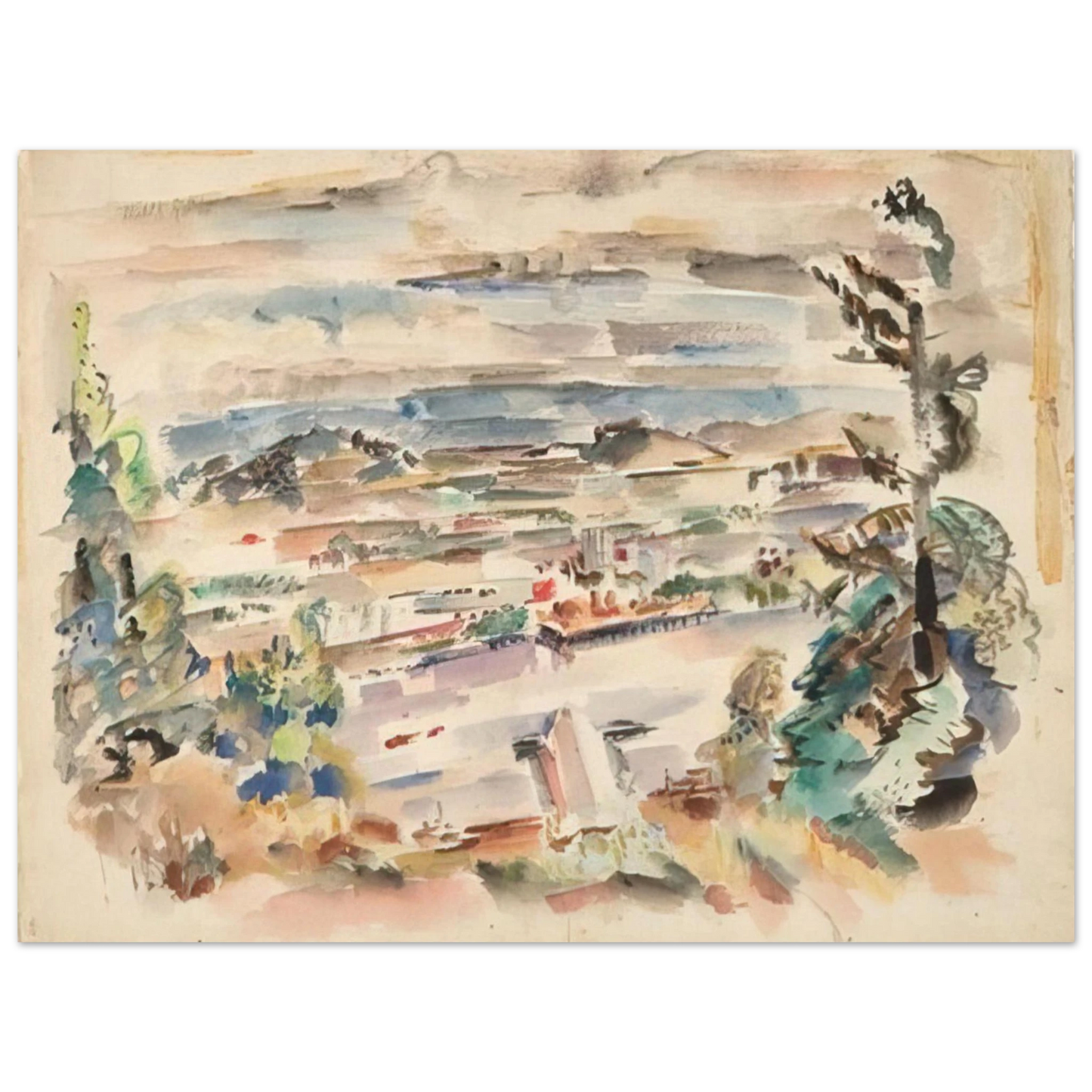 Mark Rothko - Untitled - 1929 Wall Art - 60x80 cm / 24x32 inches - Premium Wooden Framed Poster With Fine Art Paper-canvas - Wood frame