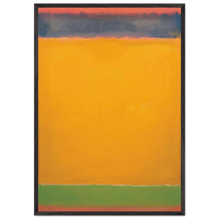 United Blue Yellow Green on Red - 1954 - Mark Rothko 70x100 cm / 28x40 inches Framed Art Print – Black Wooden Frame