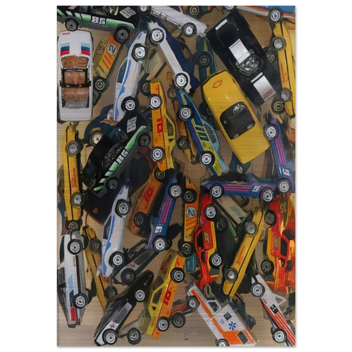 Car Accumulation Matchbox Cars - 1985 - Arman Brushed Aluminum Print - 70x100 cm / 28x40 inches | Arman Aluminum Print | Arman Prints