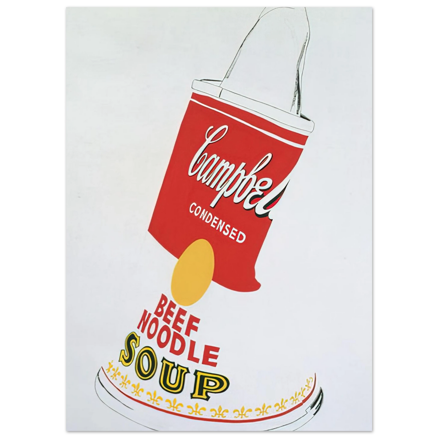 Andy Warhol - Crushed Campbell's Soup Can Beef Noodle Fine Art Poster - 75x100 cm / 30x40 inches