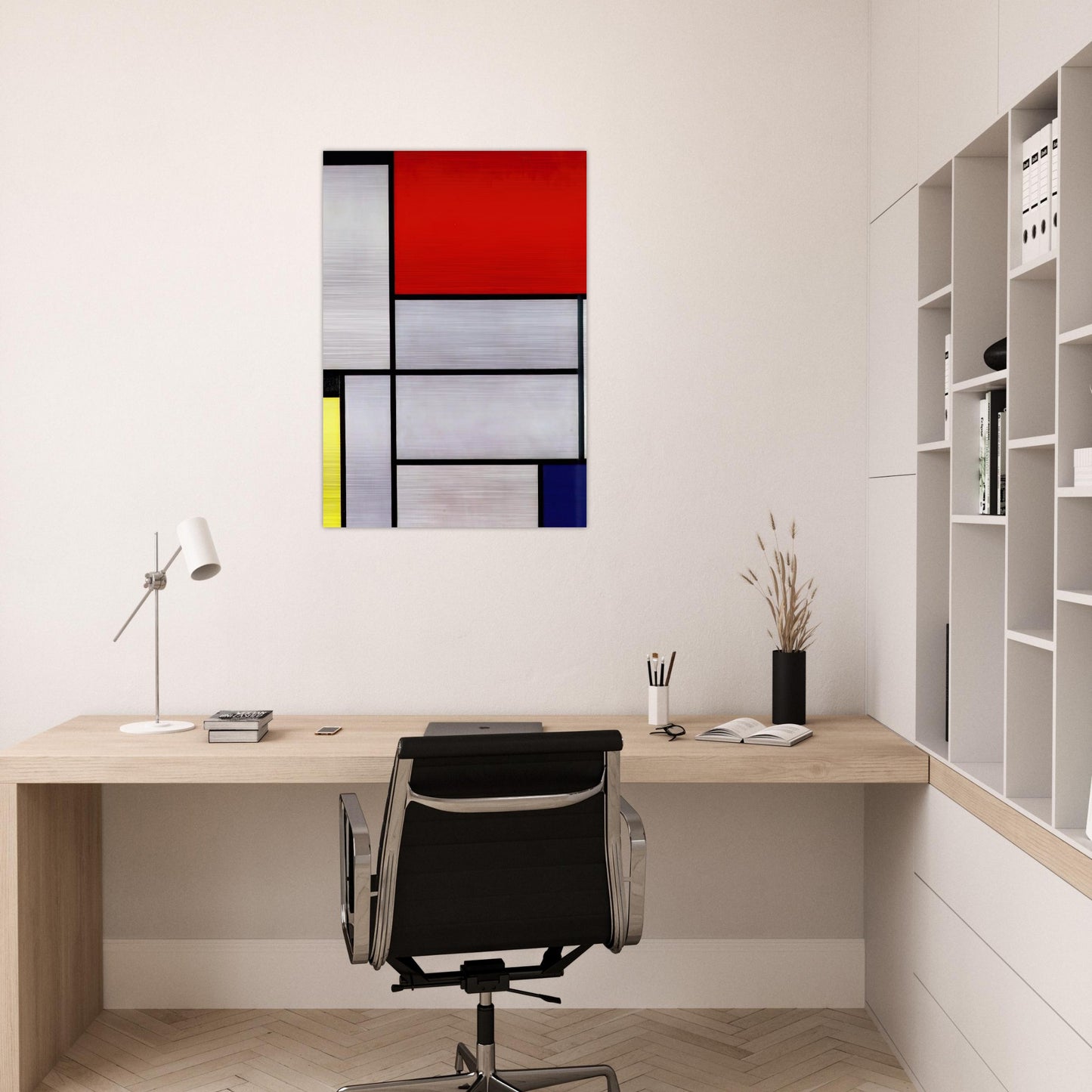 Tableau I - Piet Mondrian Brushed Aluminum Print - 70x100 cm / 28x40 inches | Piet Mondrian Aluminum Print | Piet Mondrian Prints