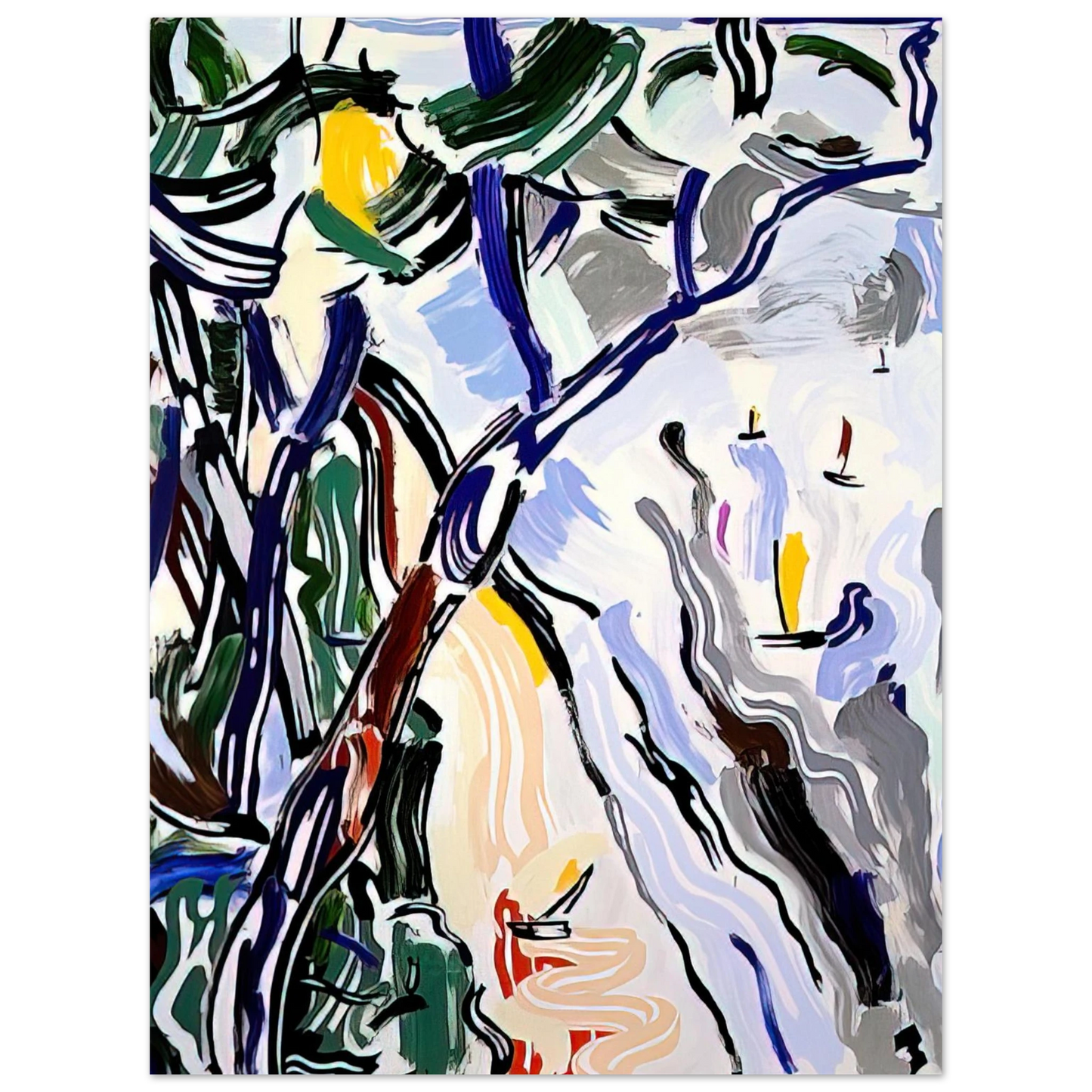 Roy Lichtenstein - SAILBOATS 1985 Fine Art Poster - Default Title