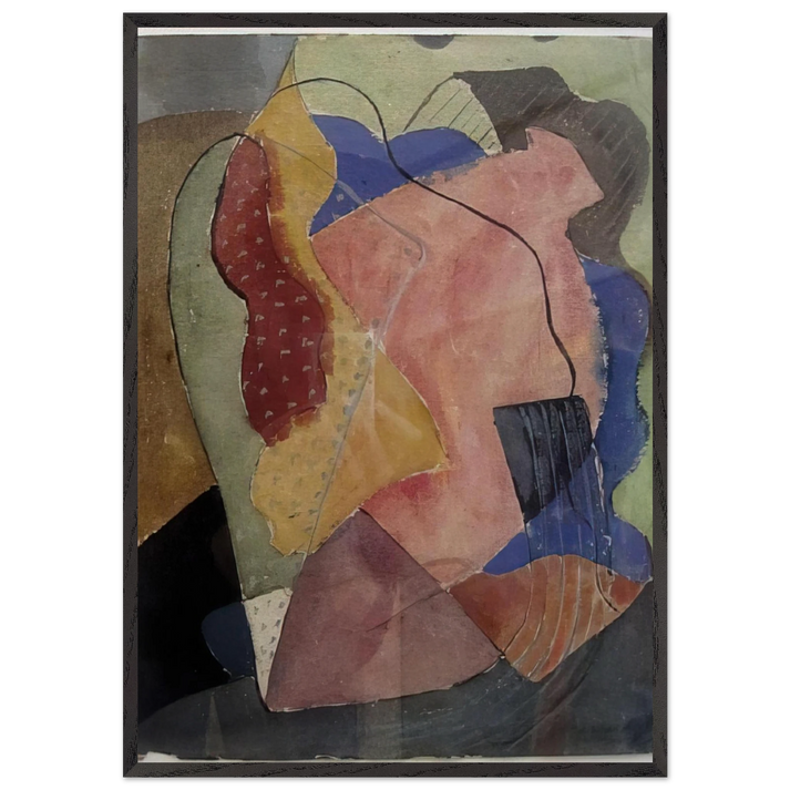 St Tropez Abstract - 1929 - John Ferren 70x100 cm / 28x40 inches Framed Art Print – Black Wooden Frame