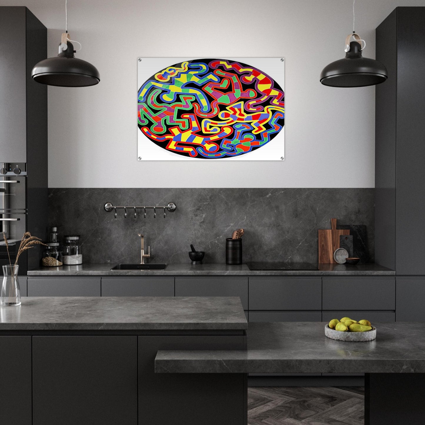 MONKEY PUZZLE 1988 - Keith Haring Acrylic Print - 70x100 cm / 28x40″ inches | Keith Haring Art For Sale