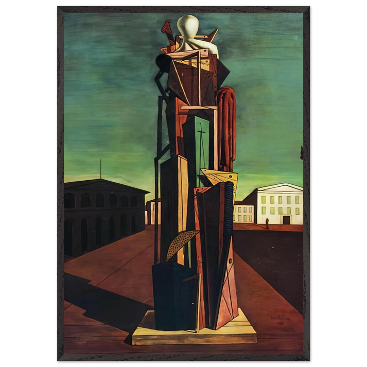 THE GREAT METAPHYSICIAN 1917 - Giorgio de Chirico 70x100 cm / 28x40 inches Framed Art Print – Black Wooden Frame