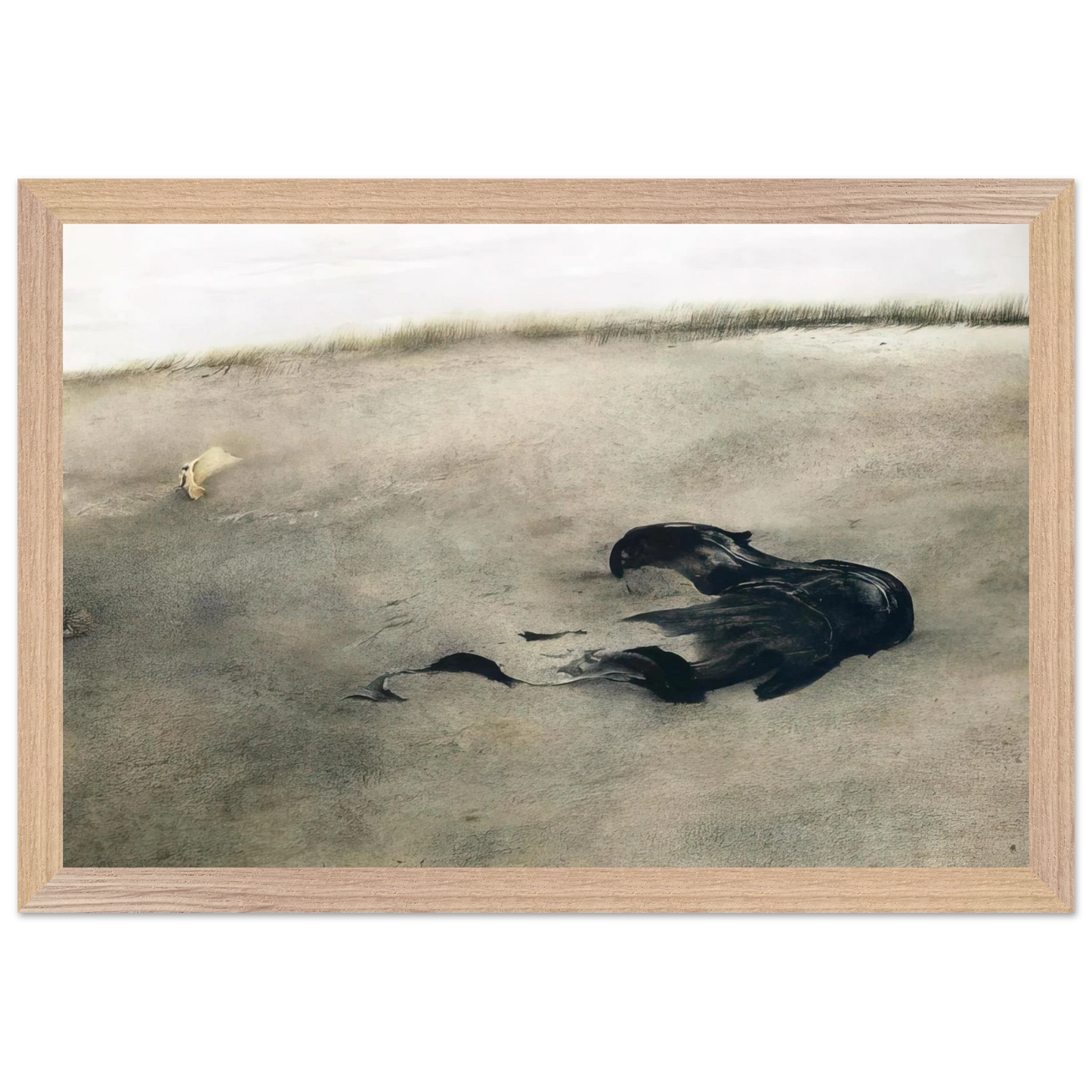 Andrew Wyeth - NOT DETECTED 37 Wall Art - 21x29.7 cm / 8x12" - Premium Wooden Framed Poster With Fine Art Paper - Black frame