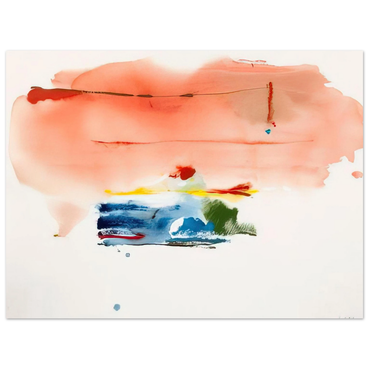 Helen Frankenthaler - Santa Fe II - 1986 Wall art - 30x40 cm / 12x16 inches - Premium Wooden Framed Poster With Fine Art Paper - Wood frame