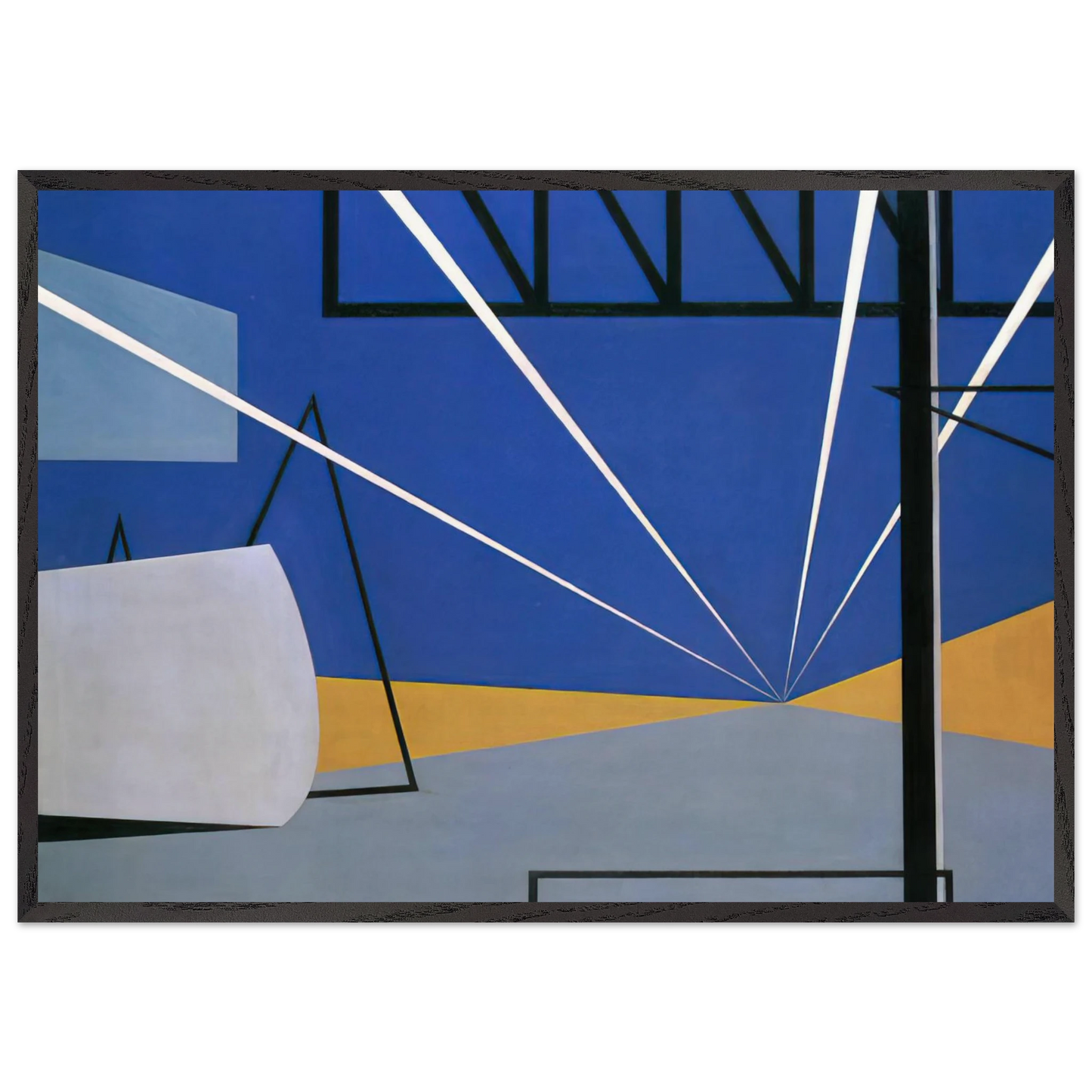 Lights in an Aircraft Plant - 1945 - Ralston Crawford 70x100 cm / 28x40 inches Framed Art Print – Black Wooden Frame