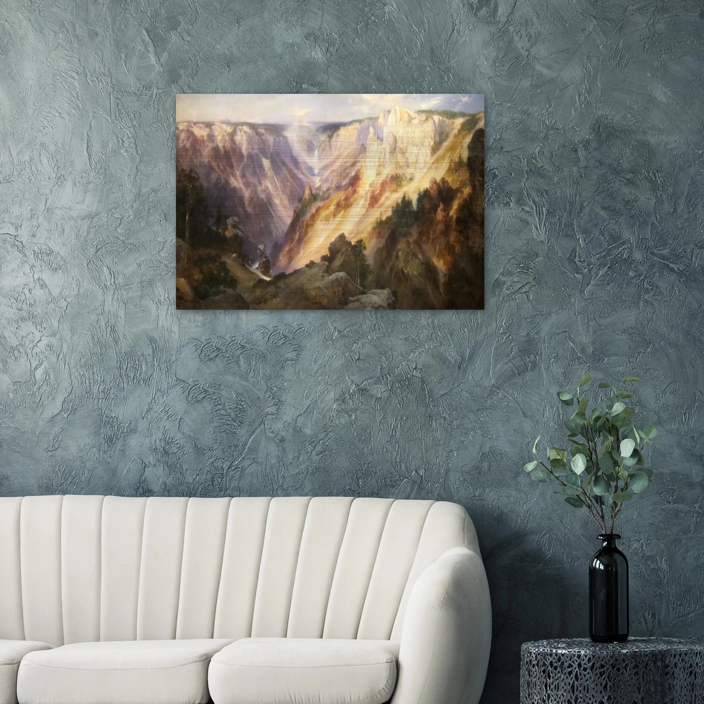 Grand Canyon of the Yellowstone - Thomas Moran Brushed Aluminum Print - 70x100 cm / 28x40 inches | Thomas Moran Aluminum Print | Thomas Moran Prints
