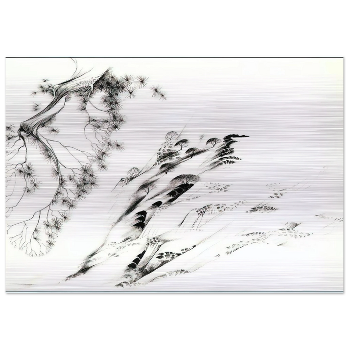 Hillside - Eyvind Earle Brushed Aluminum Print - 70x100 cm / 28x40 inches | Eyvind Earle Aluminum Print | Eyvind Earle Prints