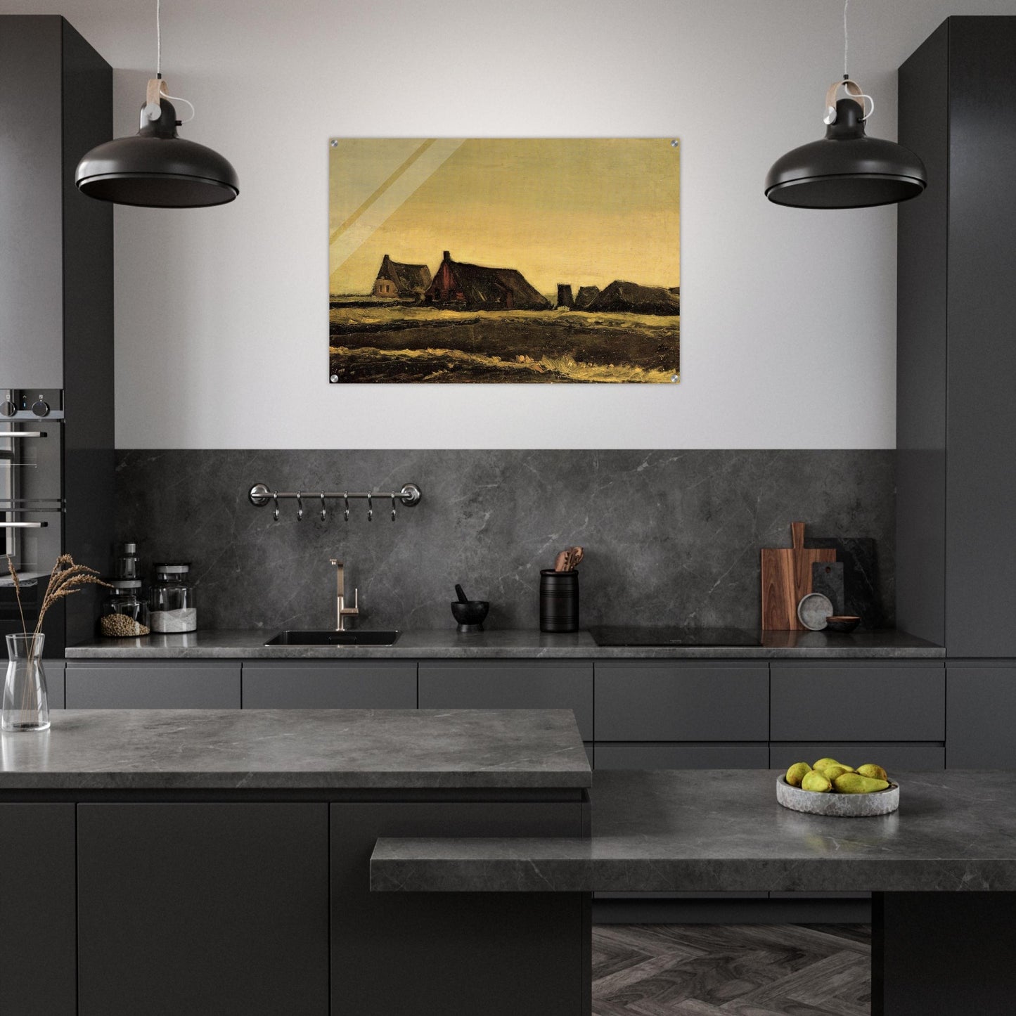 Cottages - Vincent van Gogh Acrylic Print - 70x100 cm / 28x40″ inches