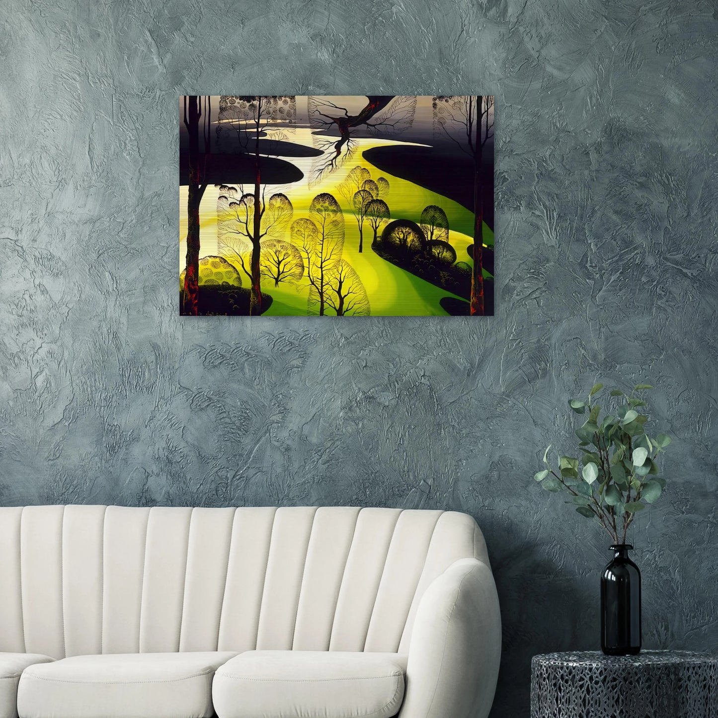 Early Spring - Eyvind Earle Brushed Aluminum Print - 70x100 cm / 28x40 inches | Eyvind Earle Aluminum Print | Eyvind Earle Prints